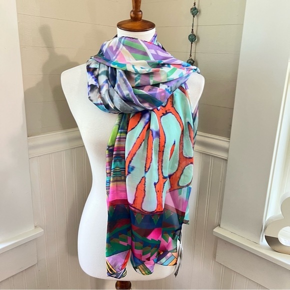 Digimark Series Printed Scarf Collection 19 Colorful Whimsical Modern Fairy NWT - Picture 7 of 7